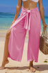 Bonbon Knotted Drop Waist Split Leg Relaxed Pants